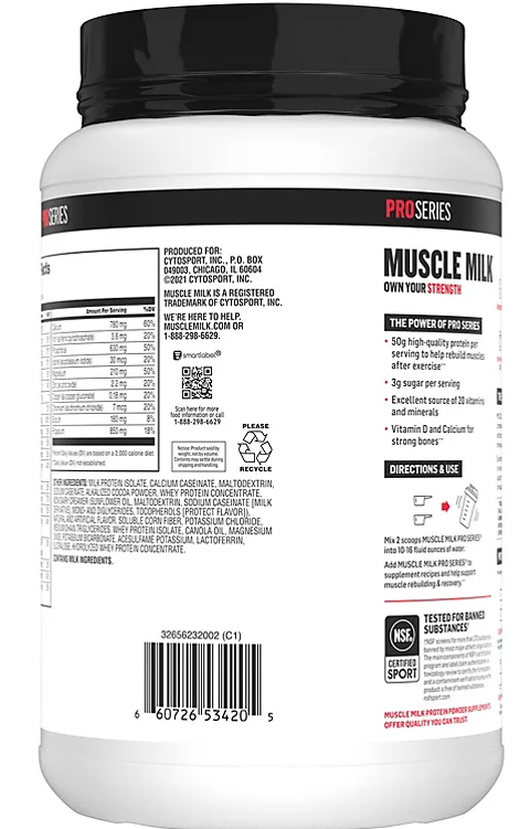 Muscle Milk Pro Series Protein Powder Supplement, Knockout Chocolate (40.7 oz.)
