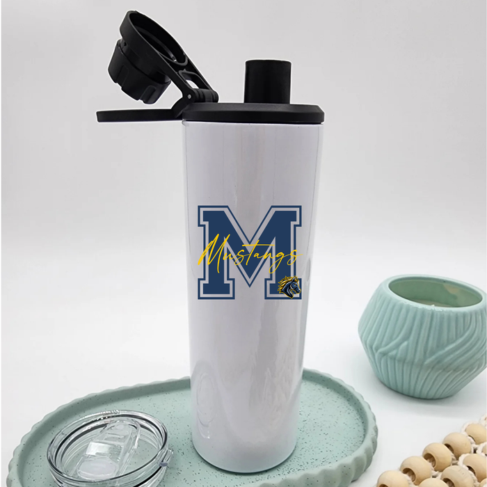 20 oz black lid / Large M logo