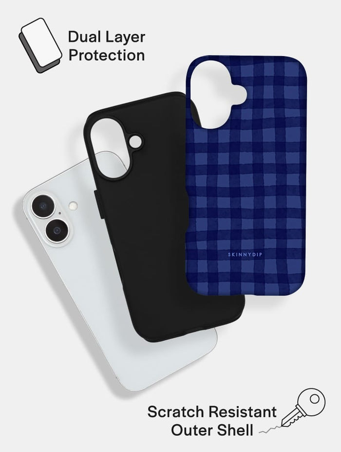 Blue Gingham Ultra Protective iPhone Case Phone Cases Skinnydip London