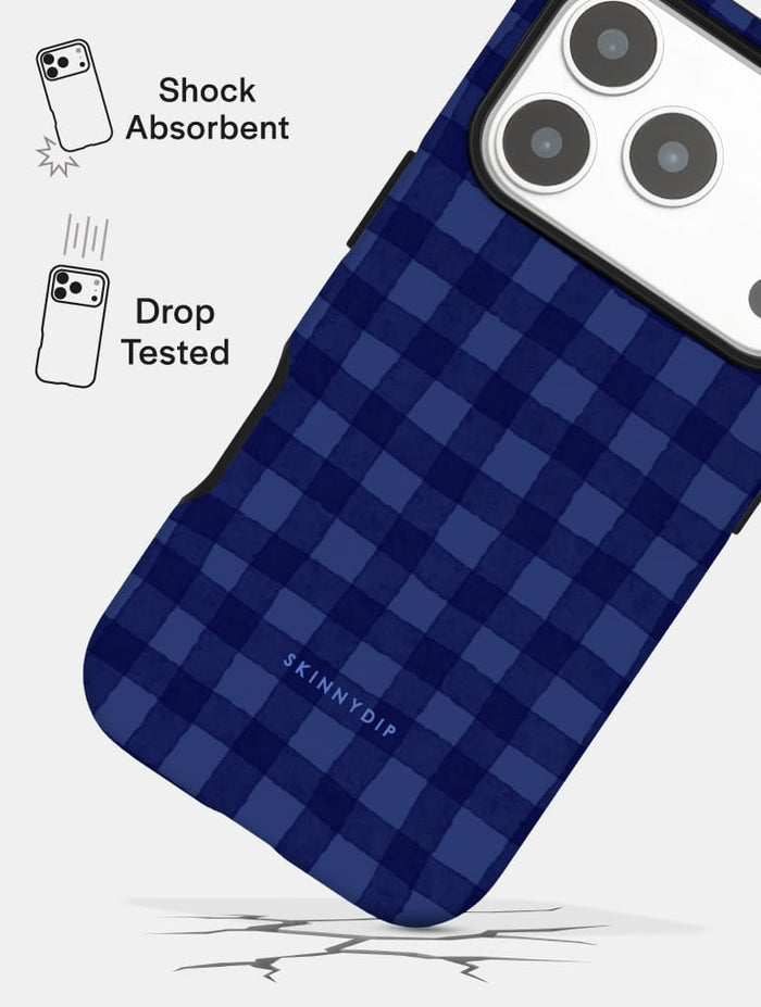 Blue Gingham Ultra Protective iPhone Case Phone Cases Skinnydip London