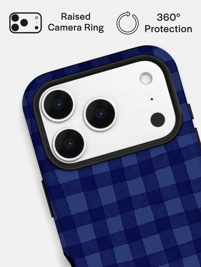 Blue Gingham Ultra Protective iPhone Case Phone Cases Skinnydip London