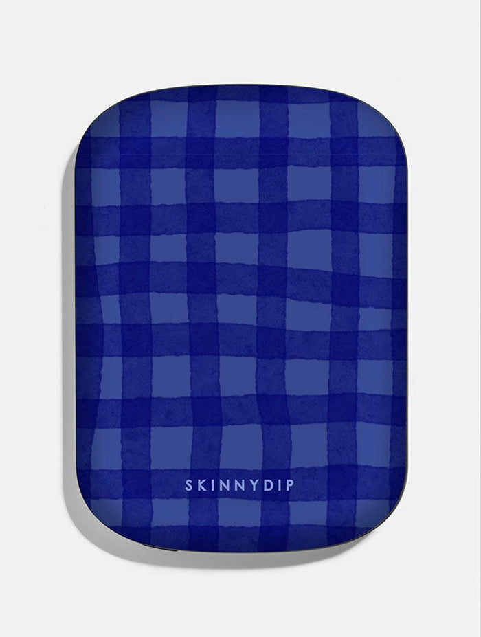 Navy Gingham Portable Magsafe Charger Portable Chargers Skinnydip London