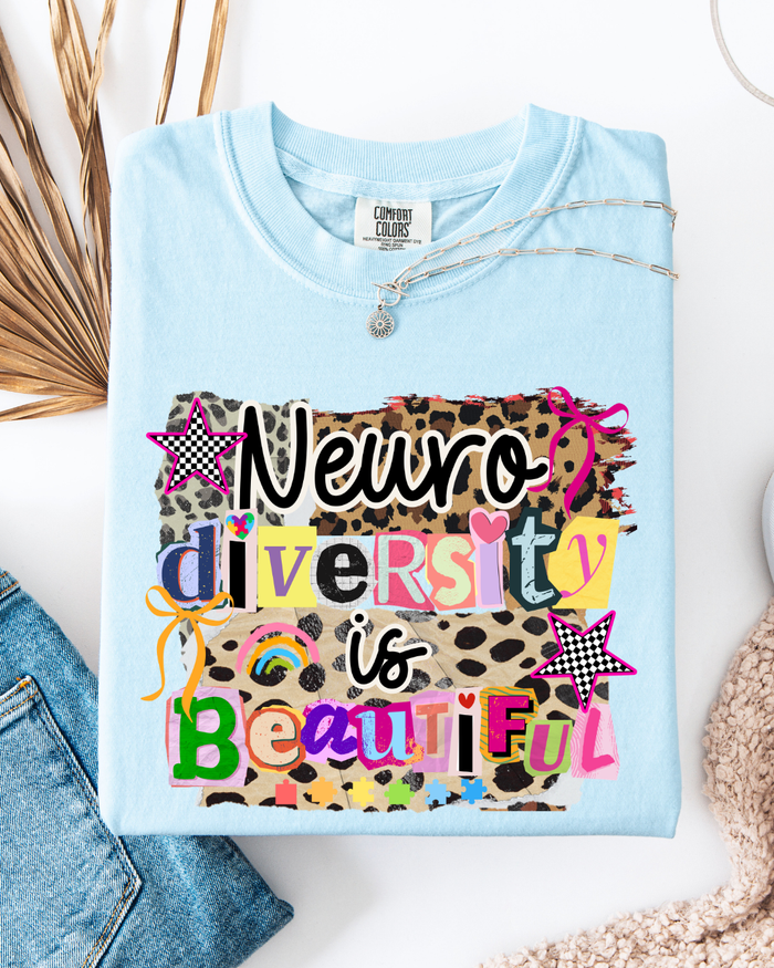 Neurodiversity is Beautiful - Leopard - T shirt or Sweater