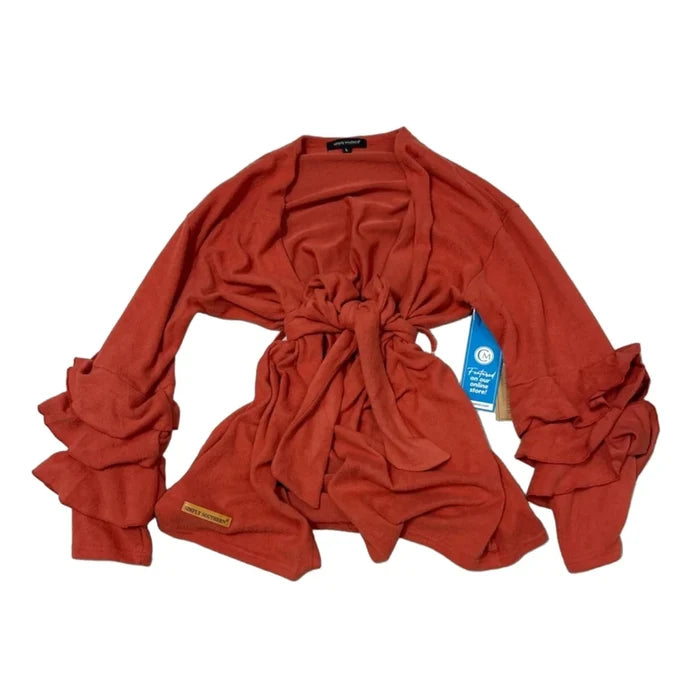 New! Sweater Cardigan By Simply Southern In Orange, Size: L