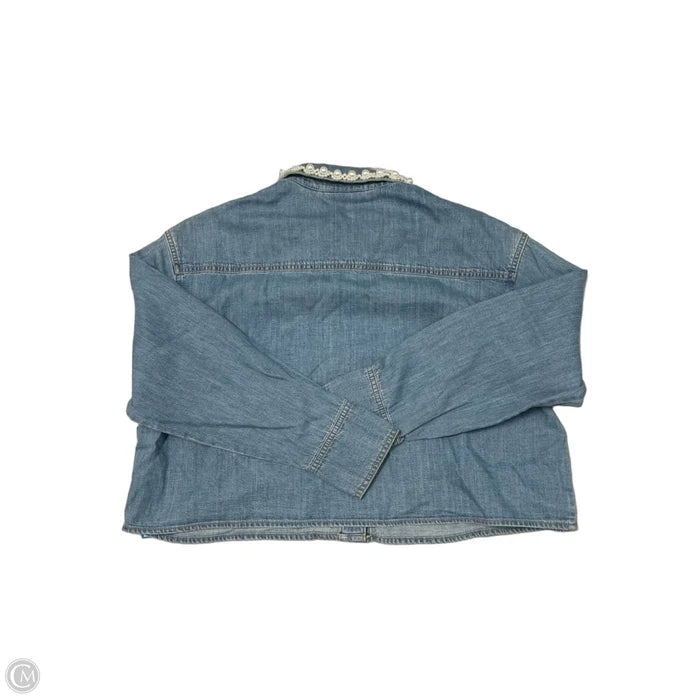 New! Top Long Sleeve By On 34th In Blue Denim, Size: L