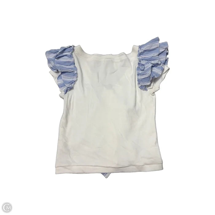 New! Top Short Sleeve By Maeve In Blue & White, Size: L