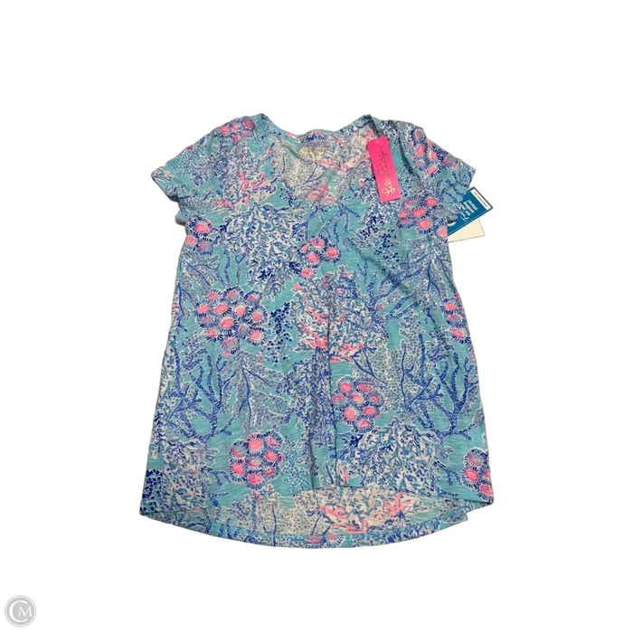 New! Top Short Sleeve Designer By Lilly Pulitzer In Blue, Size: S