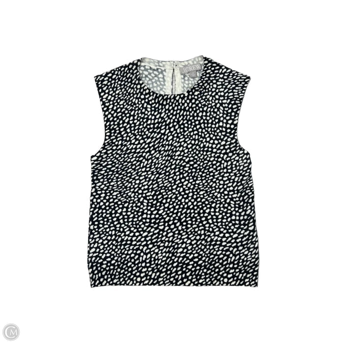 New! Top Sleeveless By J. Crew In Black & Cream, Size: Xs