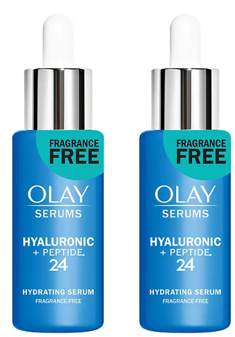 Olay Hyaluronic + Peptide 24 Serum, Fragrance-Free (1.3 fl. oz., 2 pk.)