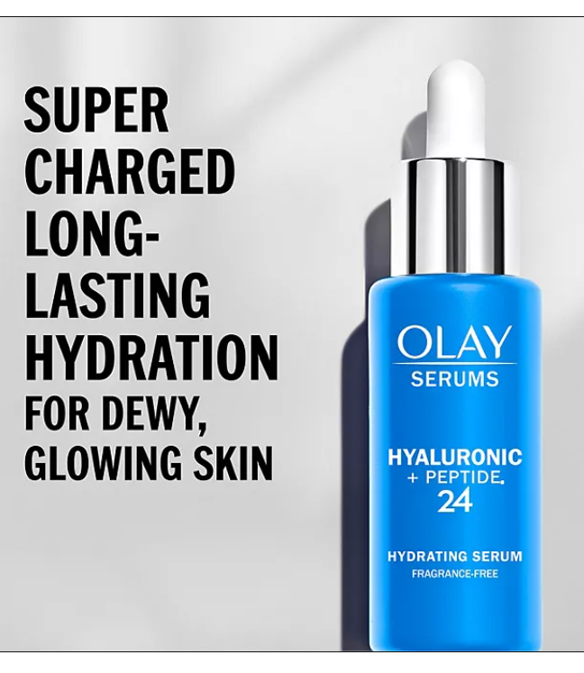 Olay Hyaluronic + Peptide 24 Serum, Fragrance-Free (1.3 fl. oz., 2 pk.)