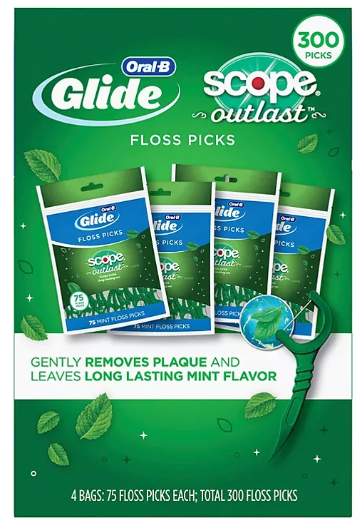 Oral-B Glide Floss Picks, Scope Outlast (75 ct., 4 pk.)