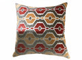 Orange and Grey Velvet Pillow