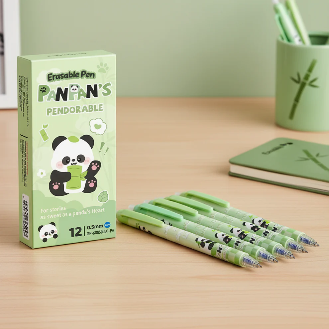 Panda Magic Erasable Pen Set (12 pcs)
