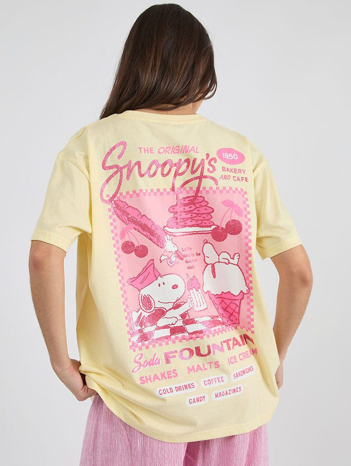 Peanuts x Skinnydip Snoopy Cafe Poster T-Shirt Tops & T-Shirts Skinnydip London