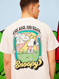Peanuts x Skinnydip Snoopy Kick Back & Relax T-Shirt in Ecru Tops & T-Shirts Skinnydip London