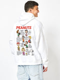Peanuts x Skinnydip Snoopy Mixed Character Hoodie in Ecru Hoodies & Sweatshirts Skinnydip London