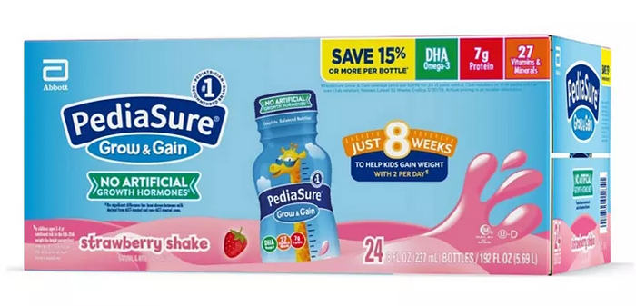 PediaSure Grow and Gain Nutrition Shake for Kids, Strawberry (8 fl. oz., 24 pk.) - Eshop House LLC