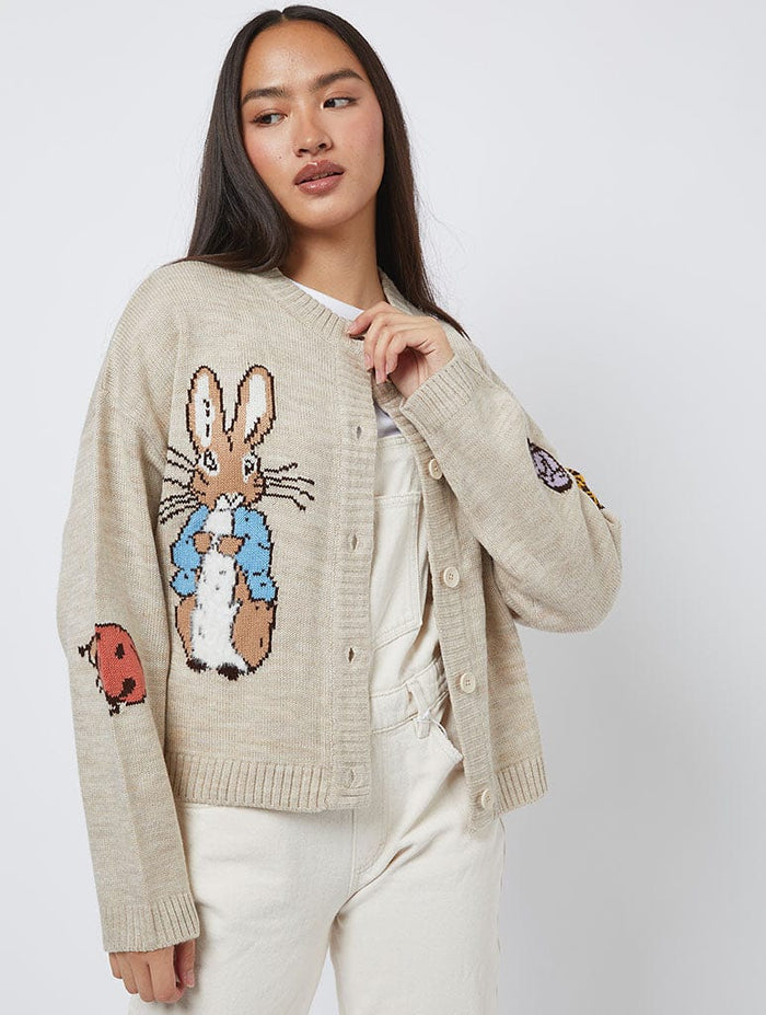 Peter Rabbit x Skinnydip Chunky Knit Cardigan in Cream Jumpers & Cardigans Skinnydip London