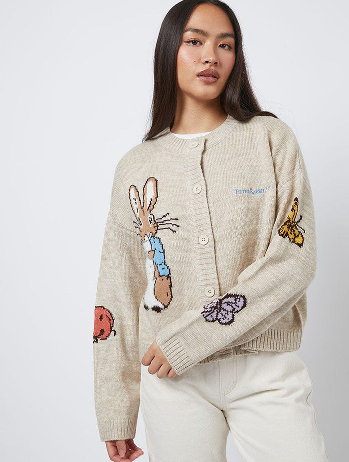 Peter Rabbit x Skinnydip Chunky Knit Cardigan in Cream Jumpers & Cardigans Skinnydip London