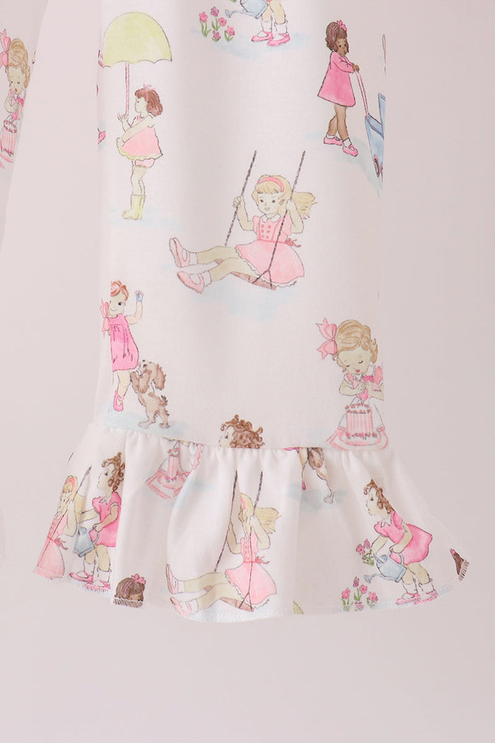 Pink all day adventure ruffle jumpsuit set
