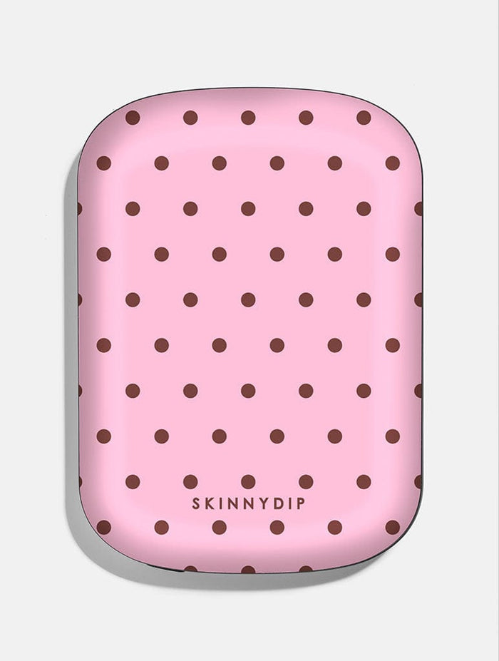 Pink and Brown Mini Dots Portable Magsafe Charger Portable Chargers Skinnydip London
