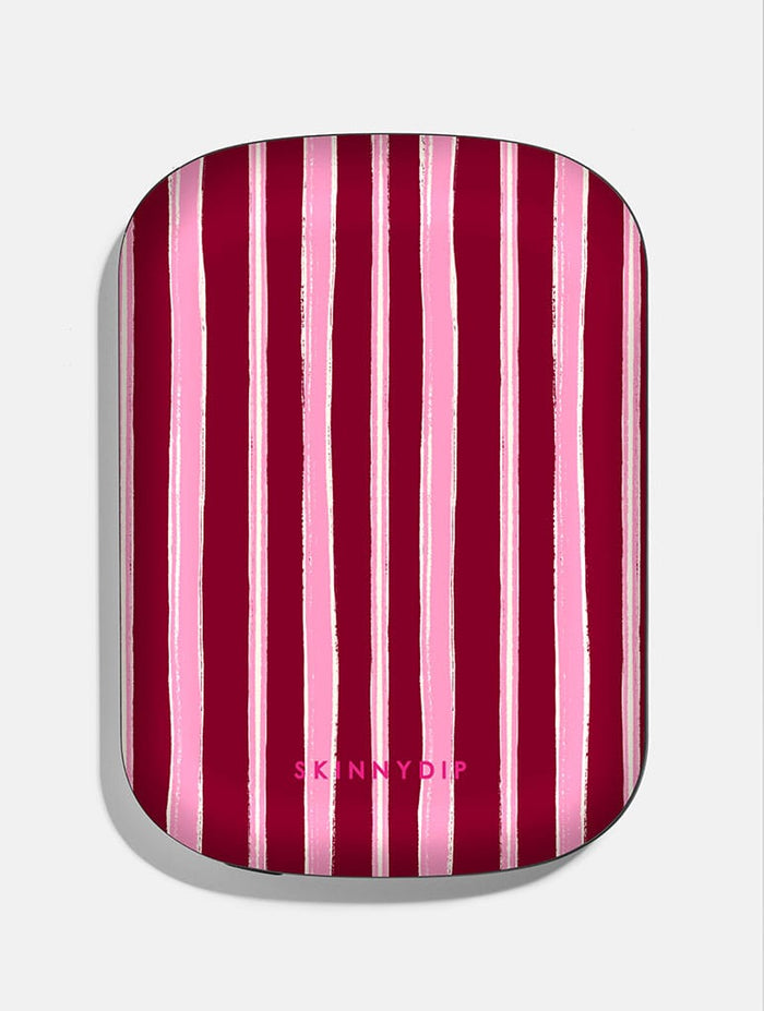 Pink and Burgundy Sketchy Stripes Portable Magsafe Charger Portable Chargers Skinnydip London