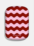 Pink and Burgundy Wavy Lines Portable Magsafe Charger Portable Chargers Skinnydip London