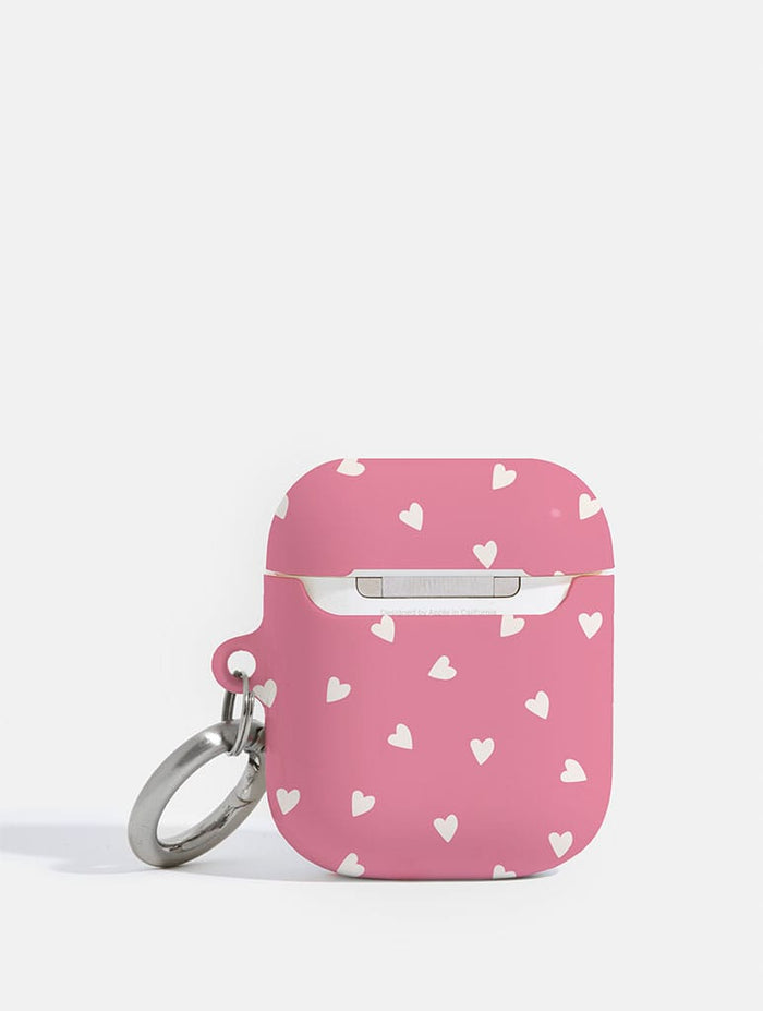 Pink and Cream Ditsy Hearts AirPods Case AirPods Cases Skinnydip London