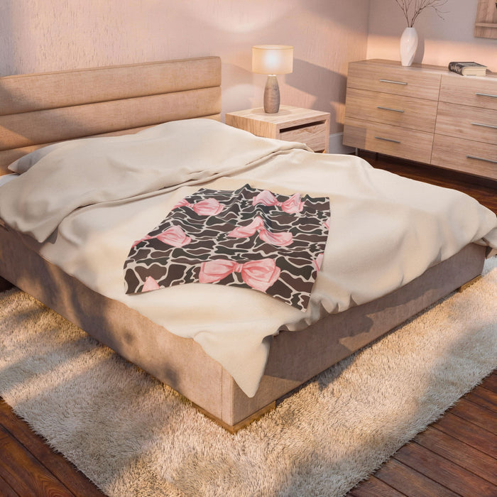 Pink Bow Camo Blanket