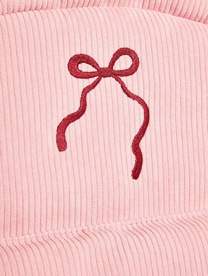 Pink Bow Embroidered Backpack Backpacks Skinnydip London