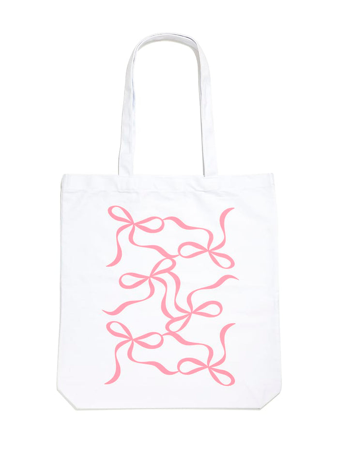 Pink Bow Tote Bag Printed Tote Bags Custard London