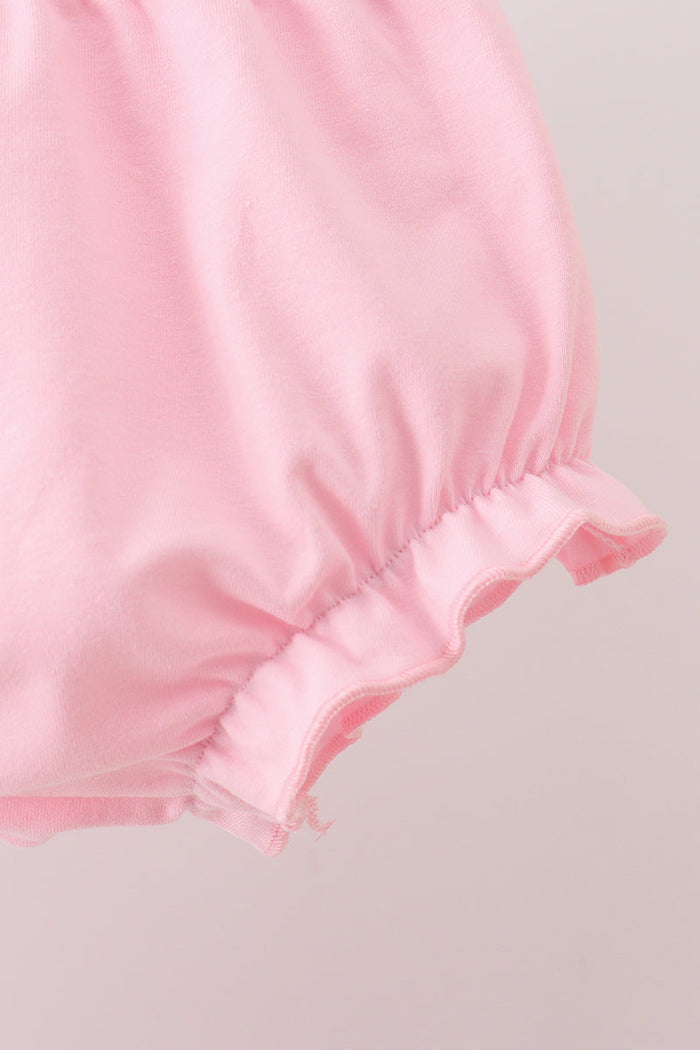 Pink Pencil ABC embroidery gingham bloomer set