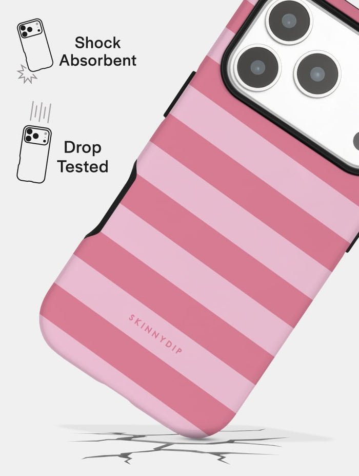 Pink Stripes Ultra Protective iPhone Case Phone Cases Skinnydip London
