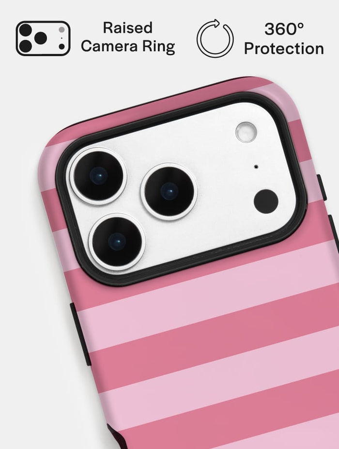 Pink Stripes Ultra Protective iPhone Case Phone Cases Skinnydip London