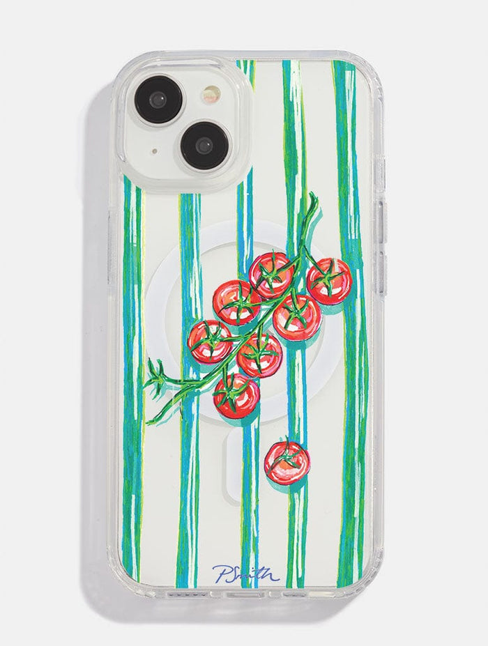 Pippa Smith Studio x Skinnydip Tomatoes On Green Stripes MagSafe iPhone Case Phone Cases Skinnydip London