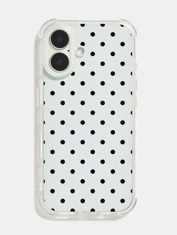 Polka Dot Black Shock iPhone Case Phone Cases Skinnydip London