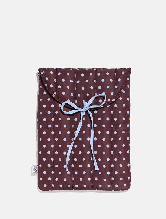 Polka Dot Quilted Bow Laptop Sleeve Laptop Cases Skinnydip London