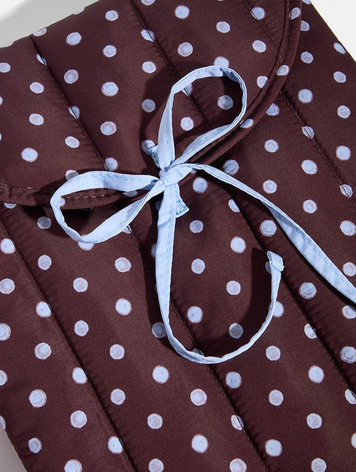 Polka Dot Quilted Bow Laptop Sleeve Laptop Cases Skinnydip London