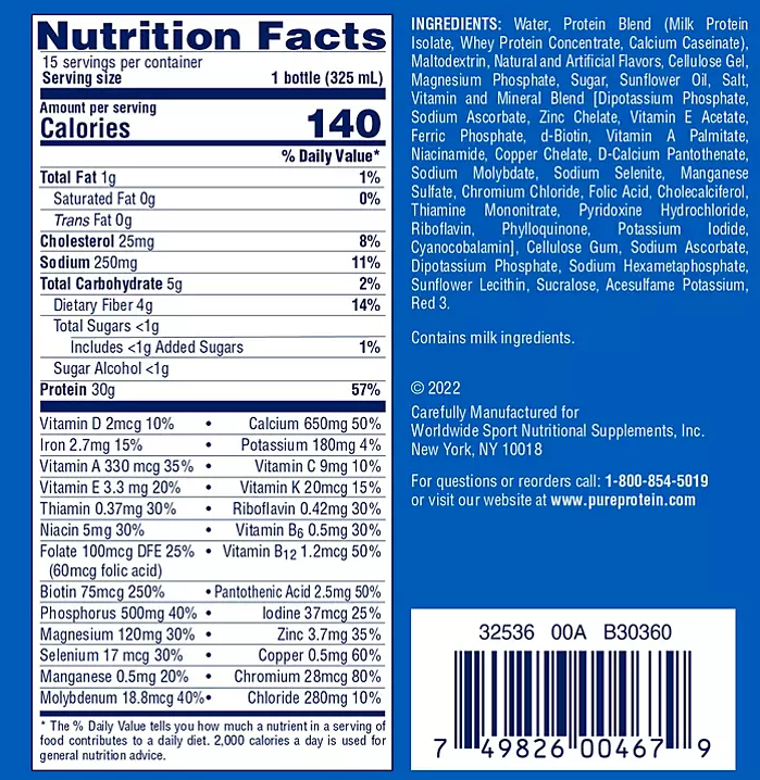 Pure Protein Strawberry Protein Milkshake (11 fl. oz.,15 ct.) - Eshop House LLC