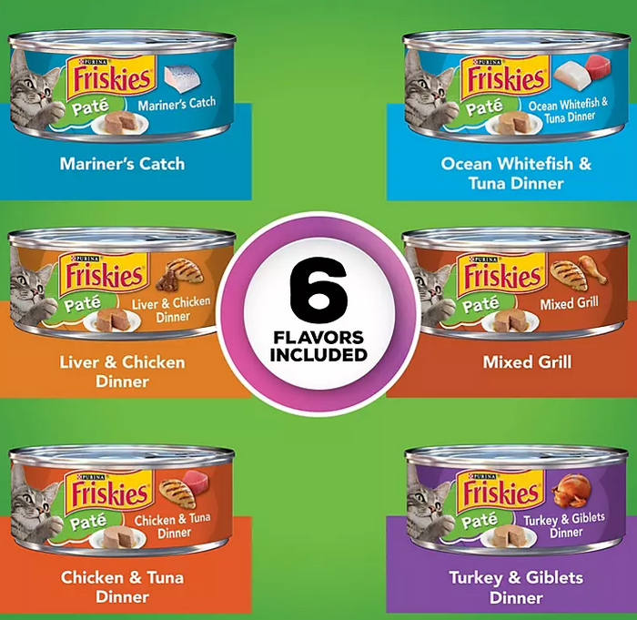 Purina Friskies Pate Wet Cat Food, Variety Pack (5.5 oz., 60 ct.) - Eshop House LLC