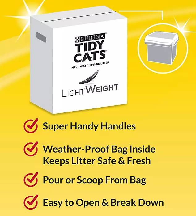 Purina Tidy Cats Light Weight Multi-Cat Clumping Cat Litter (19.5 lbs.) - Eshop House LLC