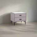 Quebec Premium PU Leather Bedside Table with Drawers/Ceramic Top