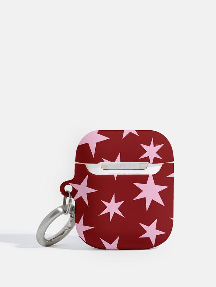 Red and Pink Ditsy Star AirPods Case AirPods Cases Skinnydip London