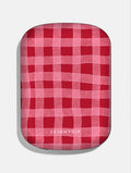Red and Pink Gingham Portable Magsafe Charger Portable Chargers Skinnydip London