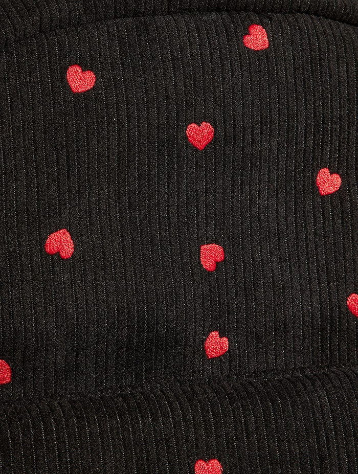 Red Ditsy Heart Embroidered Backpack Backpacks Skinnydip London