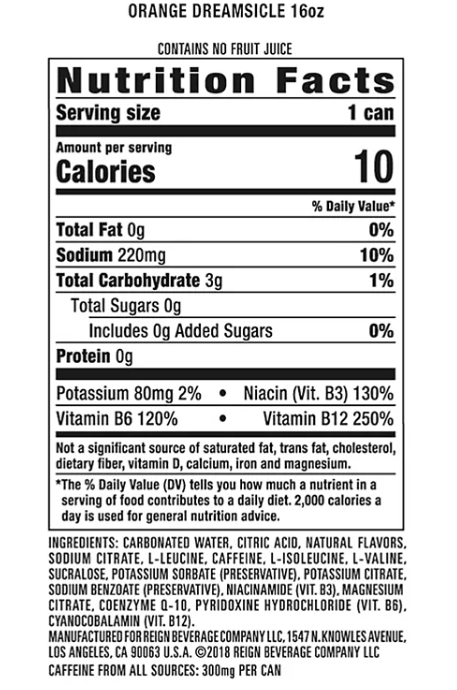 Reign Orange Dreamsicle (16 oz., 12 pk.)