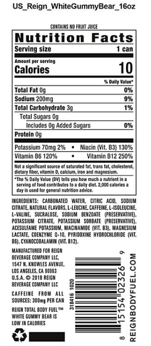 Reign Total Body Fuel White Gummy Bear (16 fl. oz., 12 pk.)