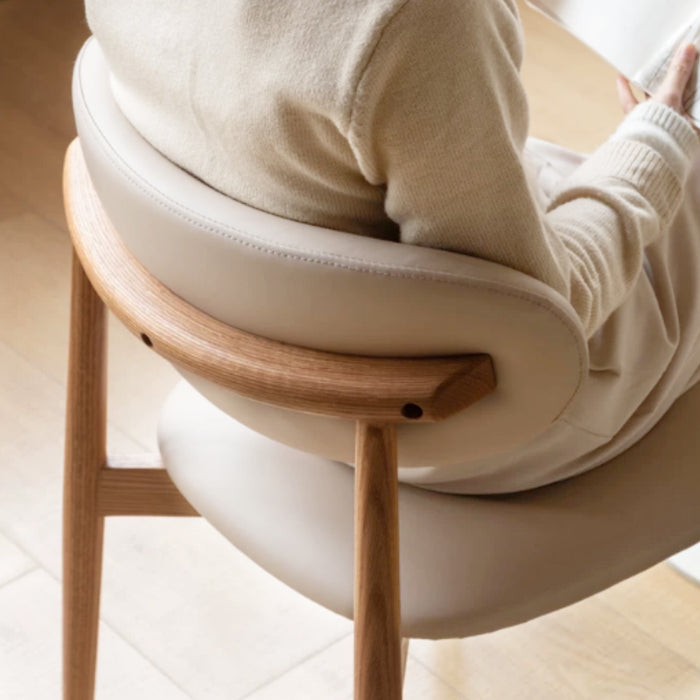 Rene Armless FAS-Graded Solid American Oak Wood Chair/Dining Chair with Upholstered Seat Cushion
