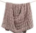 Ruched Rabbit Double-Sided Throw/Blush