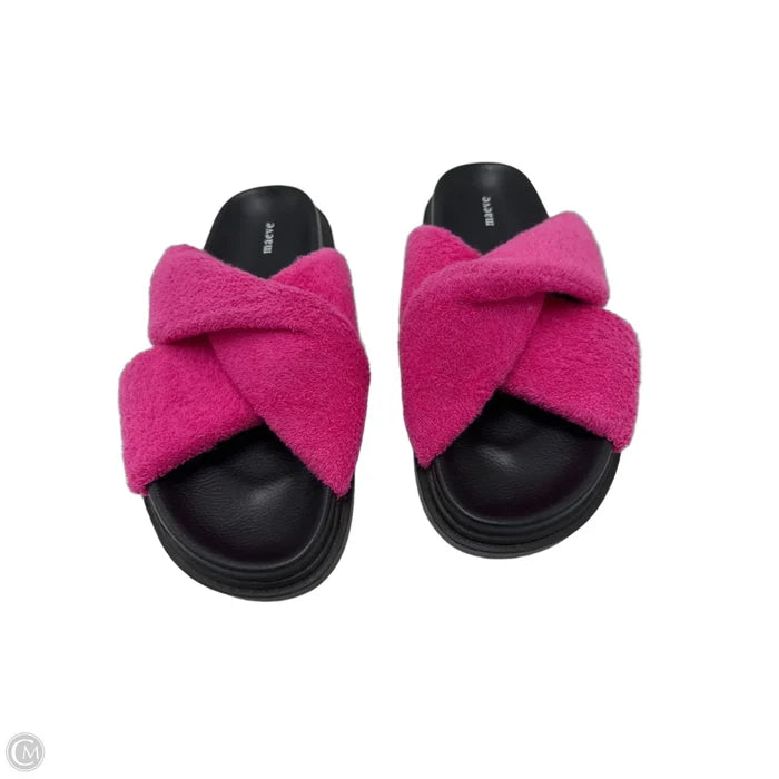 Sandals Flats By Maeve In Black & Pink, Size: 8